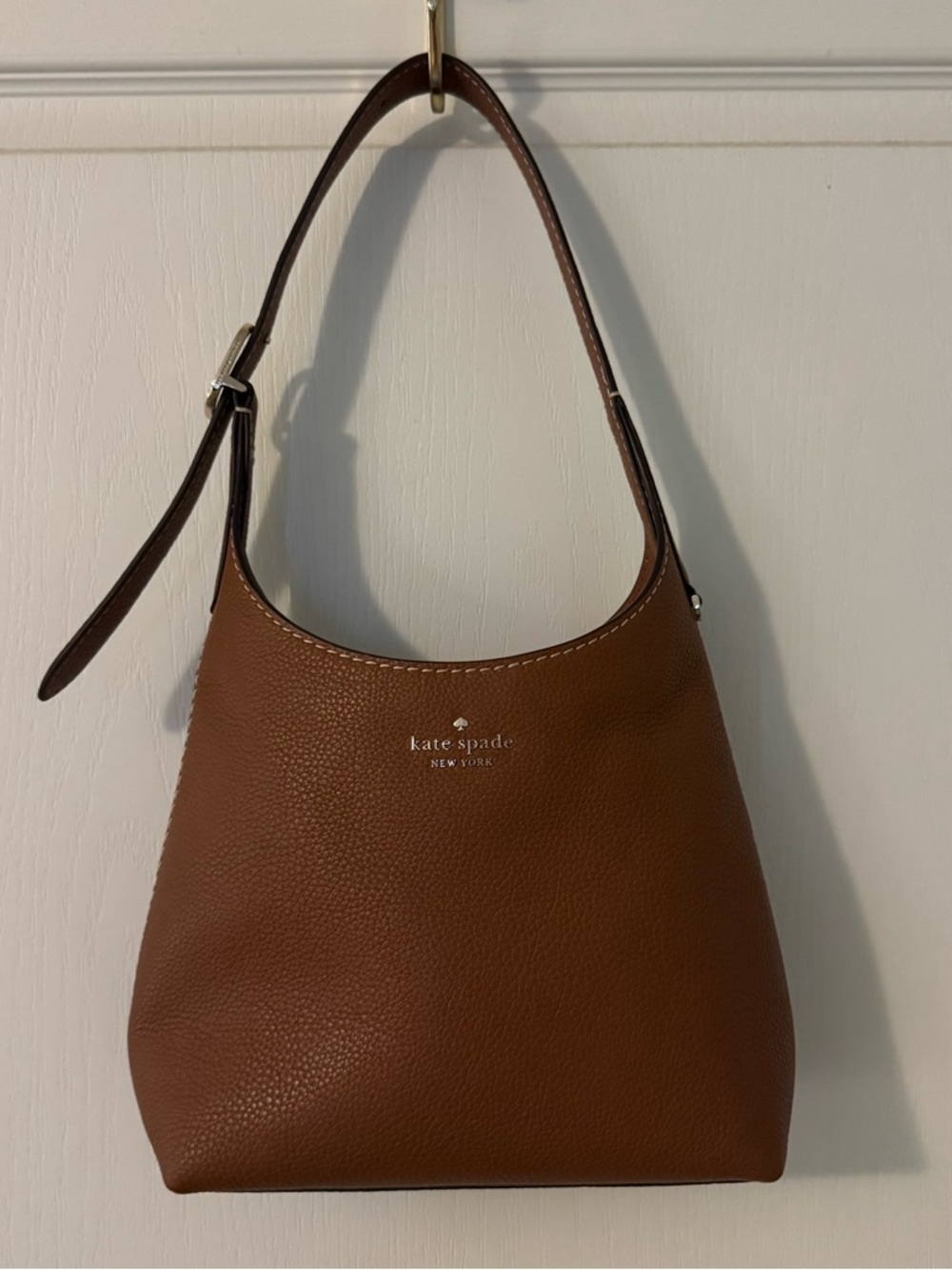 kate spade Brown Pebbled Leather Small Shoulder Hobo